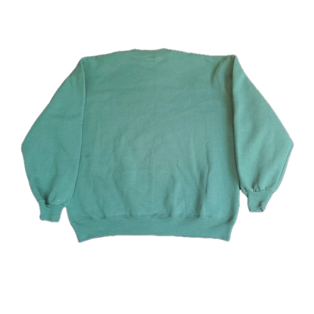 Vtg 90s Russell Athletic CBS TV Logo Crewneck Sweatshirt Green USA Made Mens XXL - Picture 2 of 10